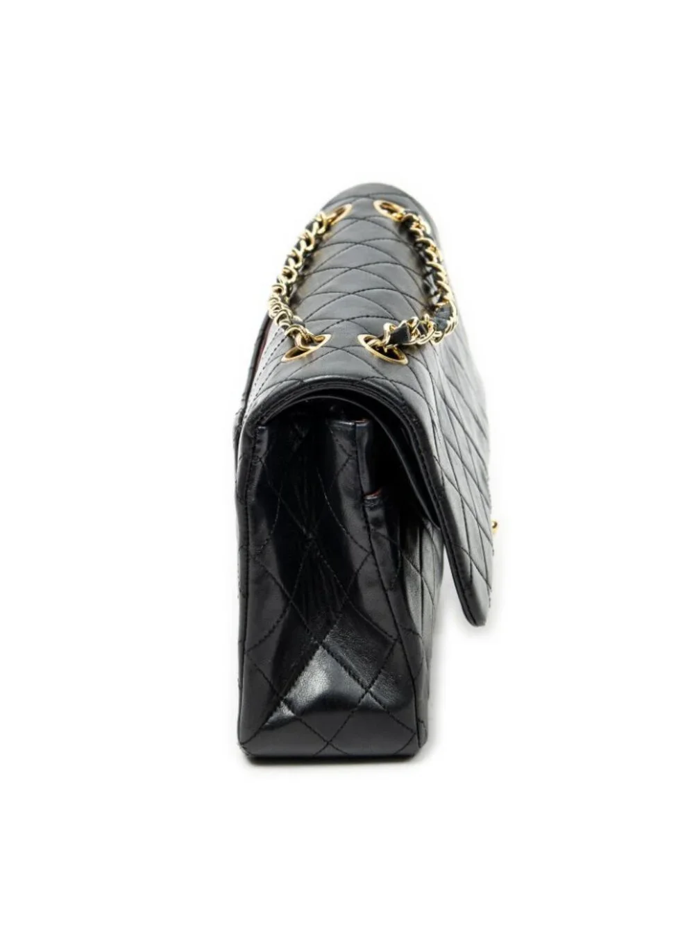 Chanel Quilted Double Flap Black Lambskin Leather